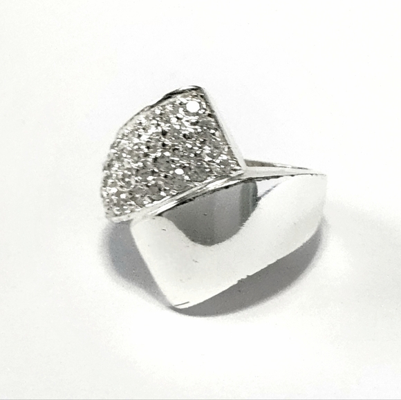 Sterling silver bypass Ring 6.25 - Picture 6 of 11